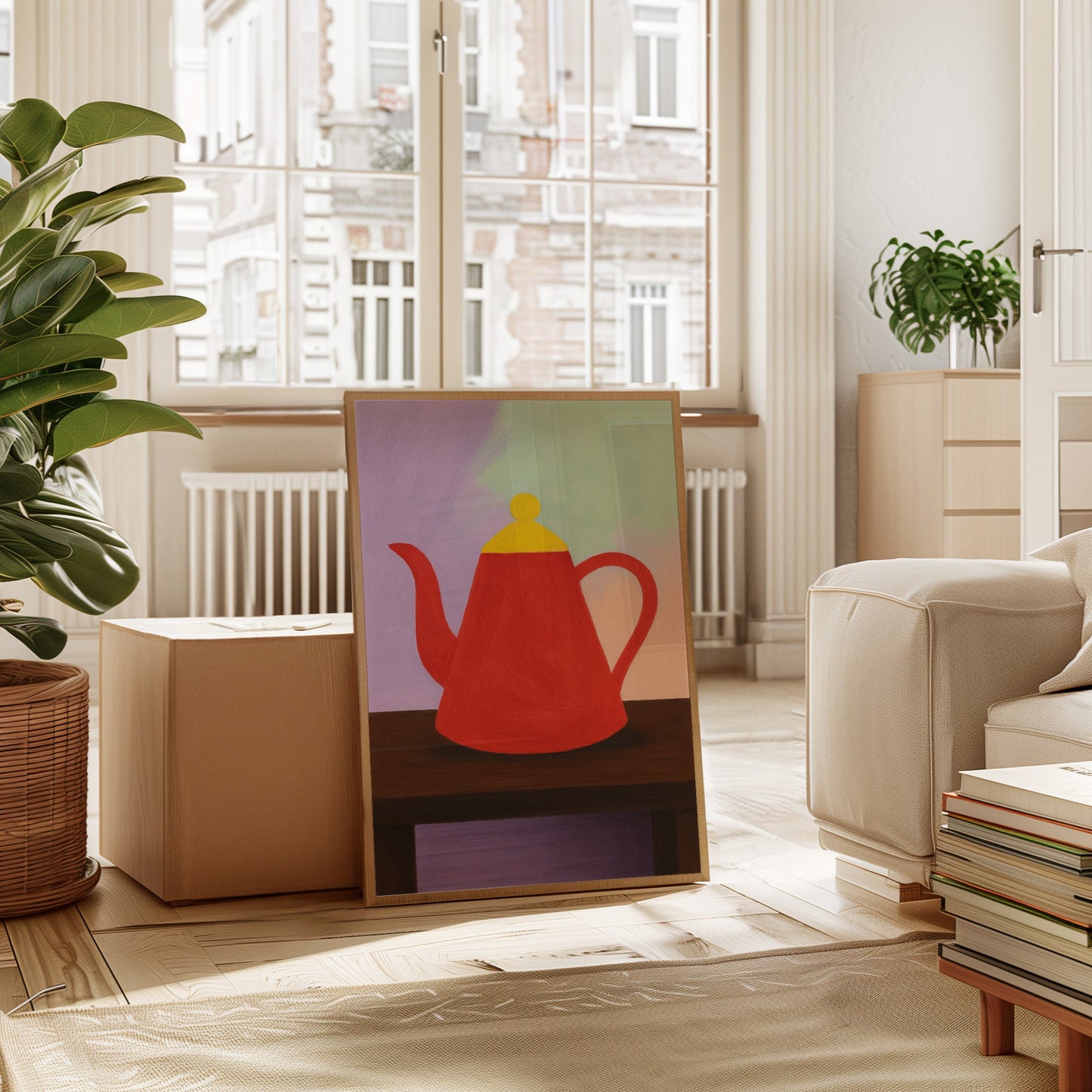 Nature morte à la théière rouge