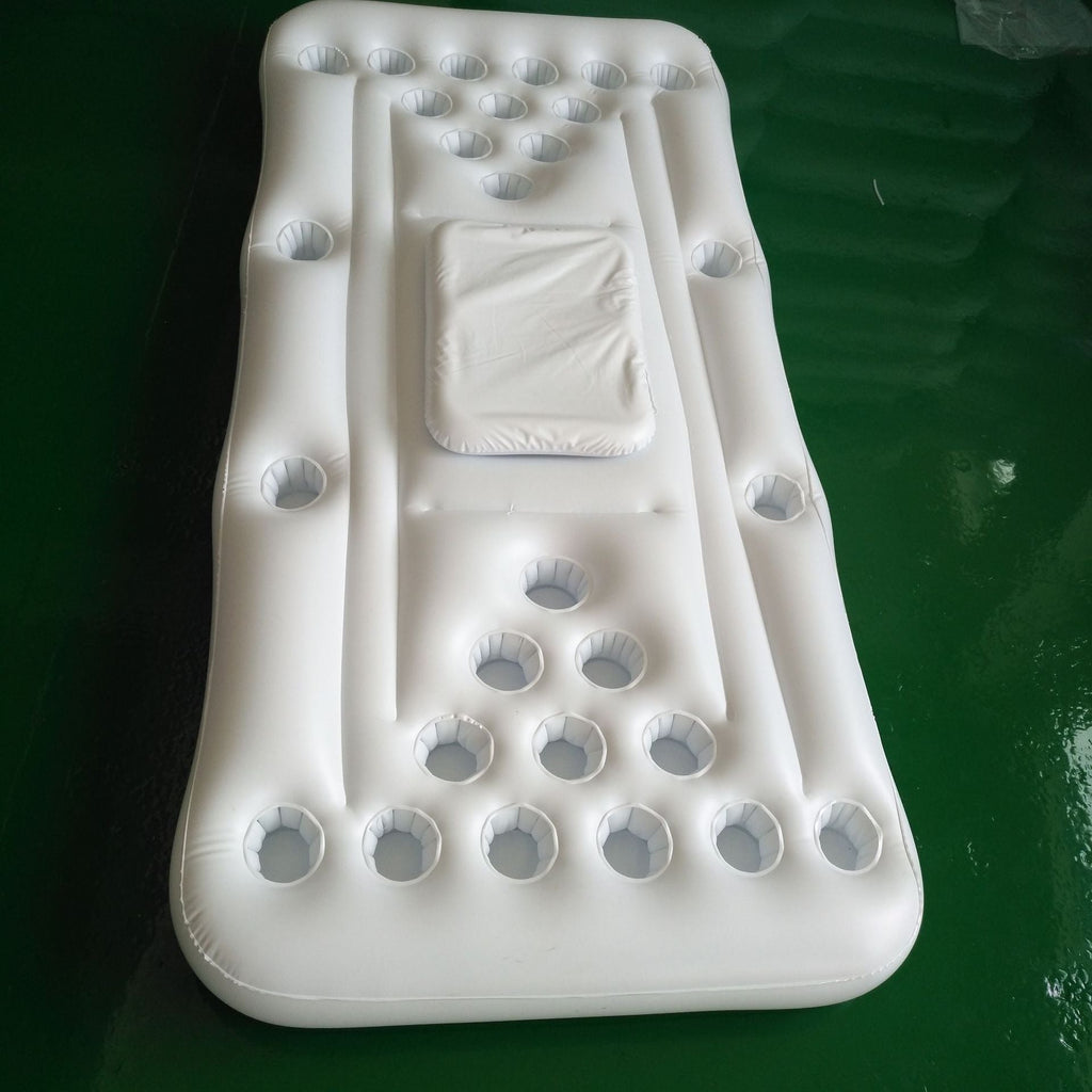 Inflatable Beer Pong Buoy. Pool Beer Pong inflatable mattress. inflatable drinking game