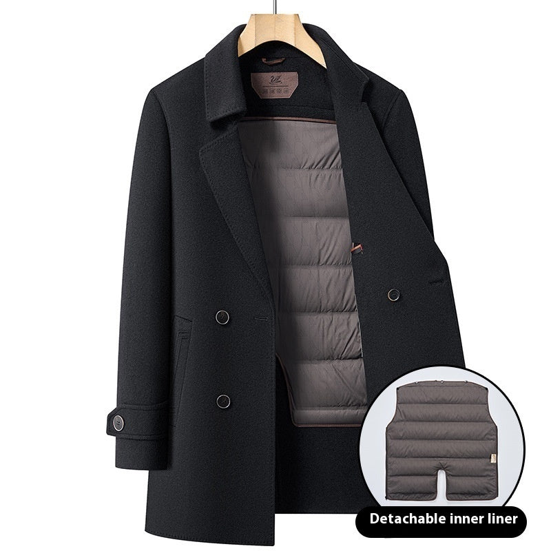 Double-sided Wool Overcoat Men's Mid-length Suit Collar Woolen Coat
