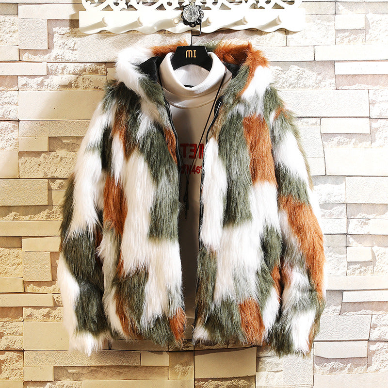 Men's Faux Leather Warm Coat Handsome Thickened