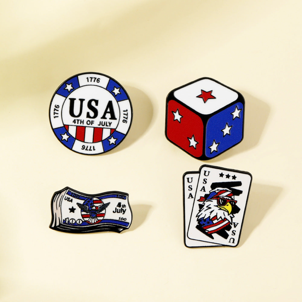 Independence Day-themed Metal Brooch Badge