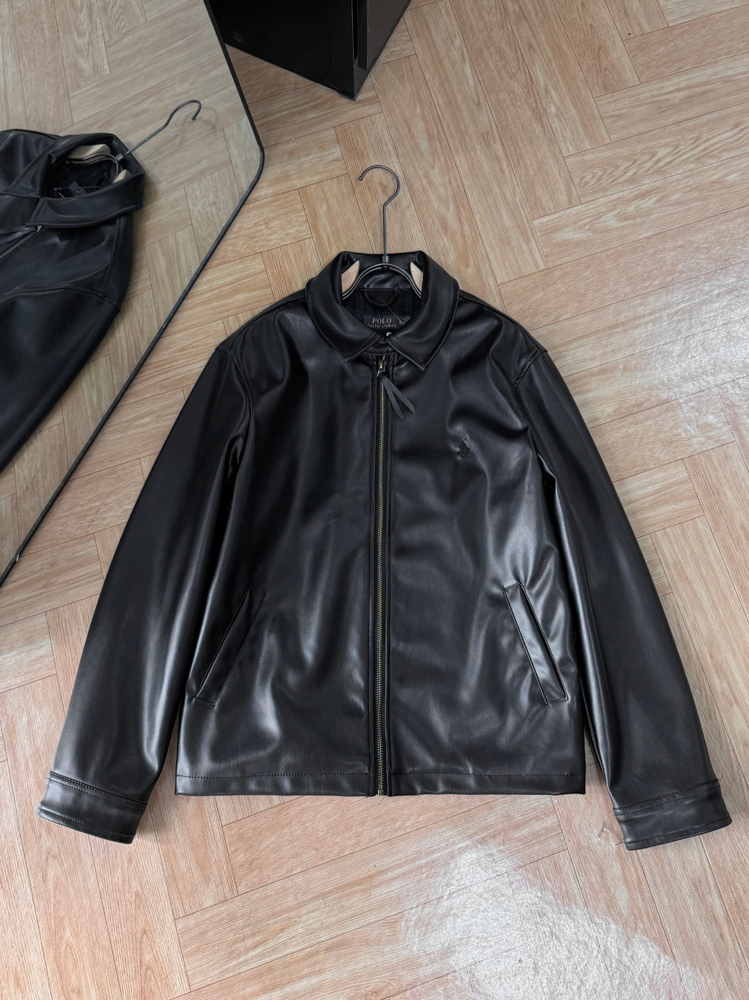 Winter Zip-up Long-sleeve Leather Jacket