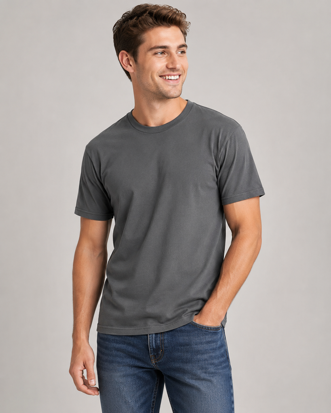 Retro Ring-Spun Rundhals-T-Shirt 2100