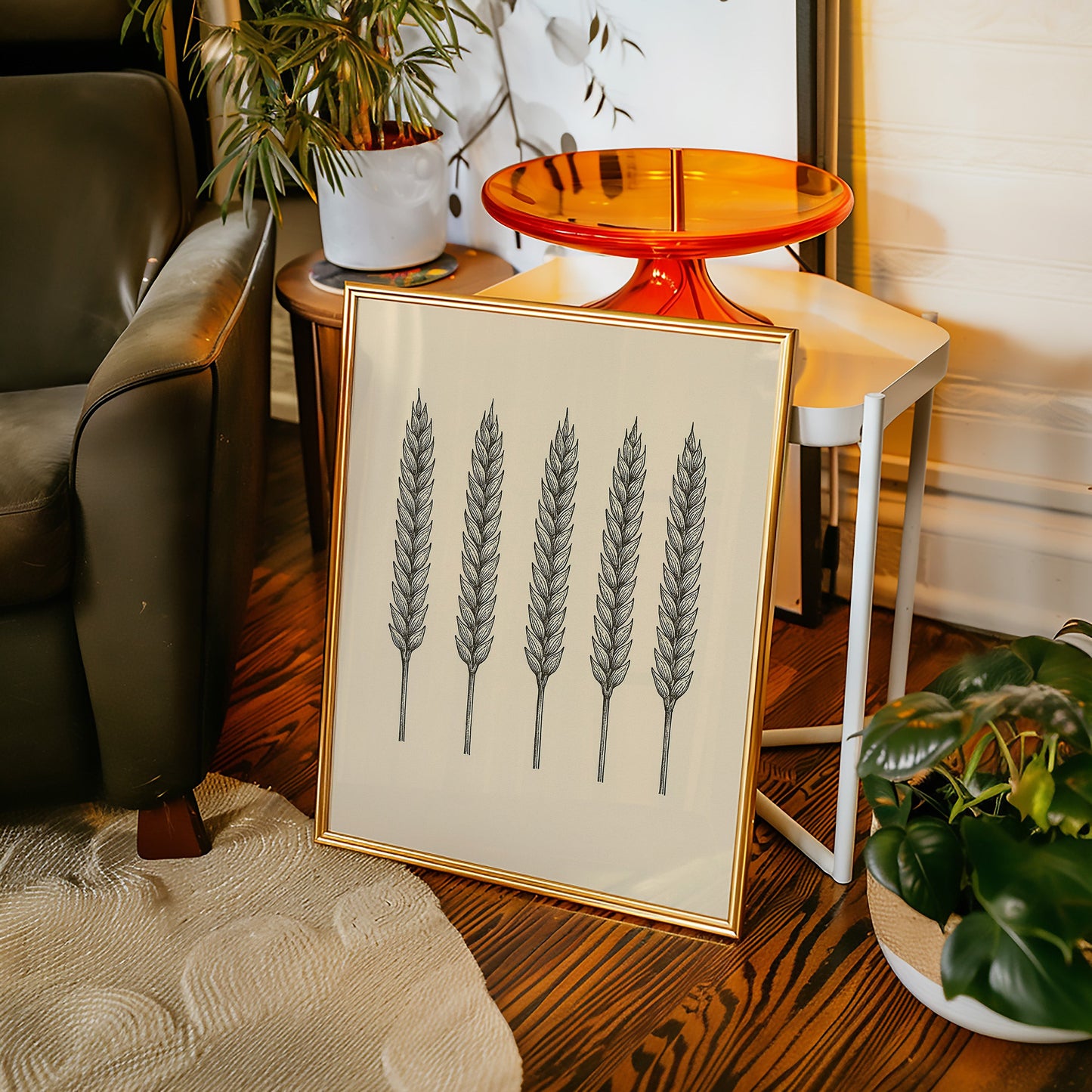 Five Loaves Botanical Wheat Illustration