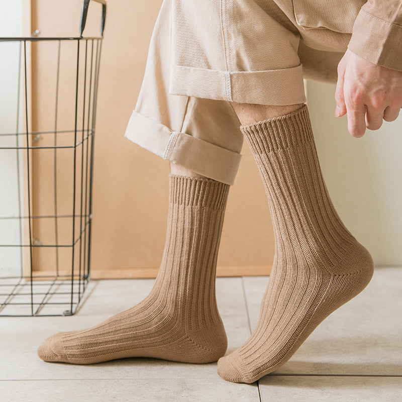 Double-needle Cotton Mid-calf Athletic Socks