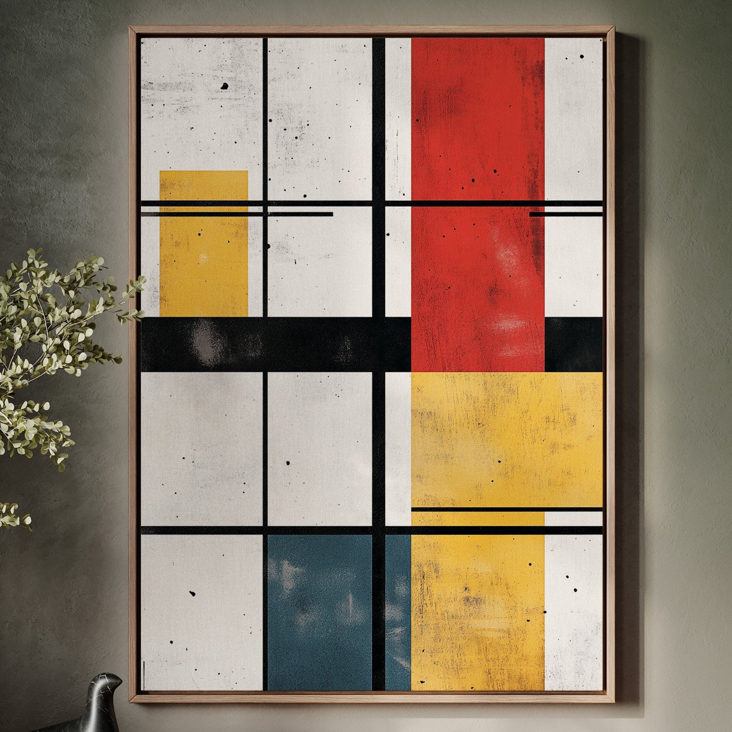 Rythme modulaire – Art de grille aux couleurs primaires abstraites