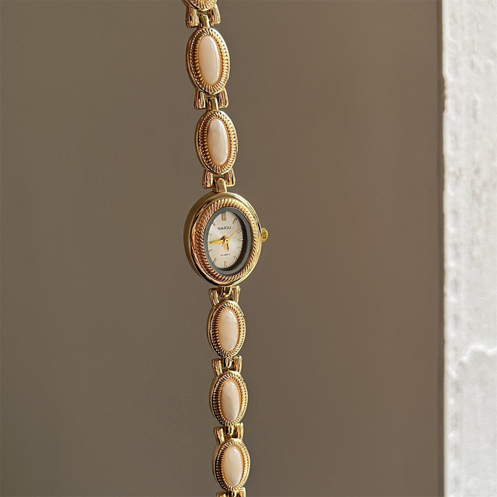 Women's Agate Bead Bracelet Watch