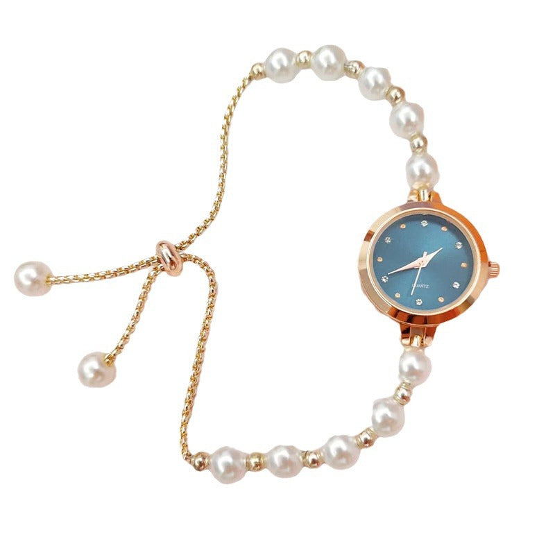 New Pearl Bracelet Watch Womens Quartz Watch