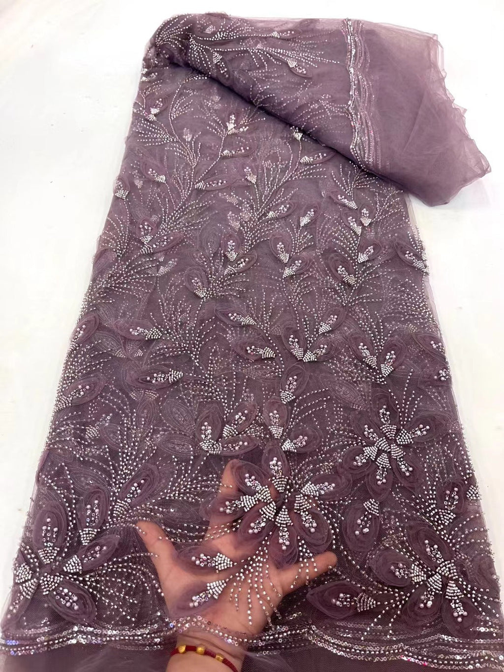 Embroidered Lace Evening Dress