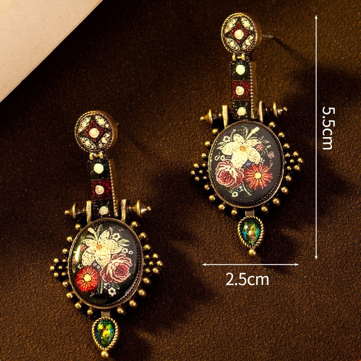 New Chinese Style Ethnic Inspired Vintage Print Earrings