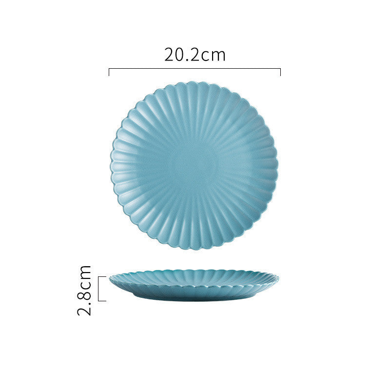 Creative Solid-color Ceramic Plate Round Steak Plate