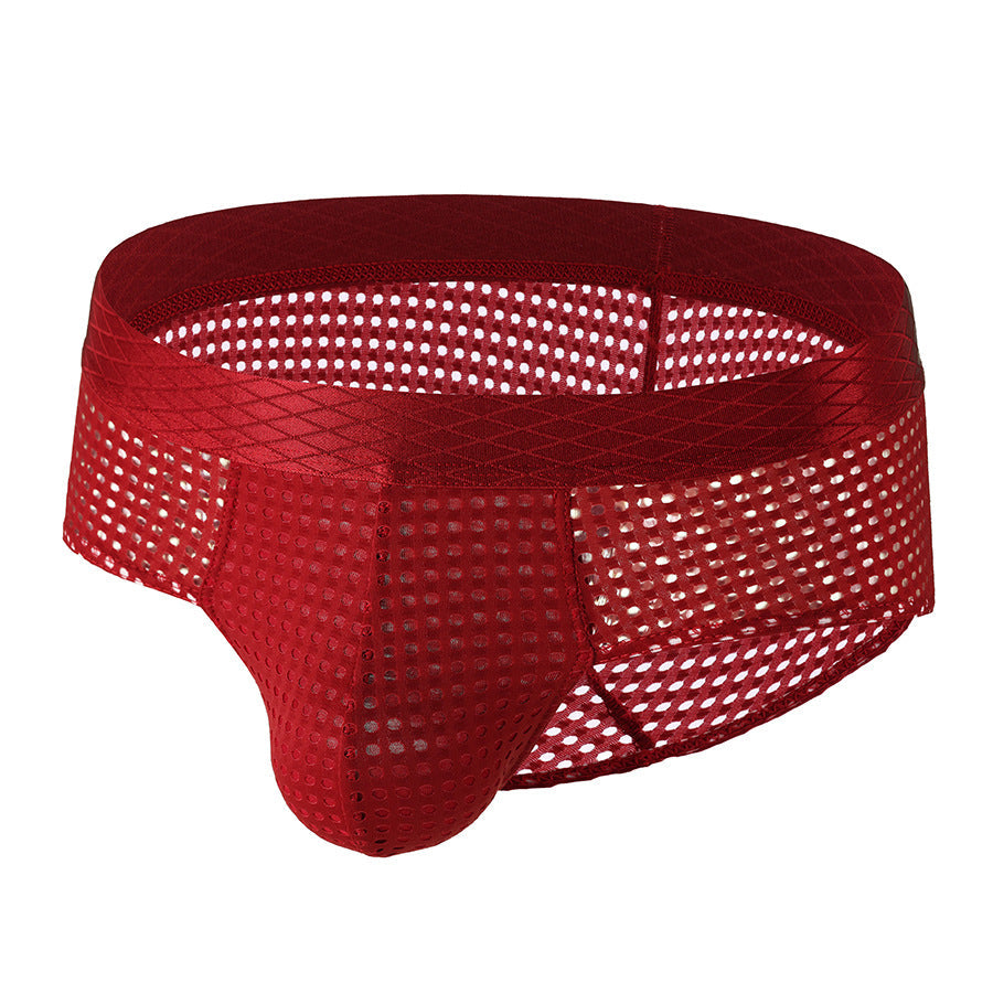 Men's Large Mesh Low Waist Wide Belt Briefs