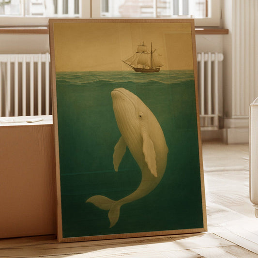 Baleine sous l'horizon doré