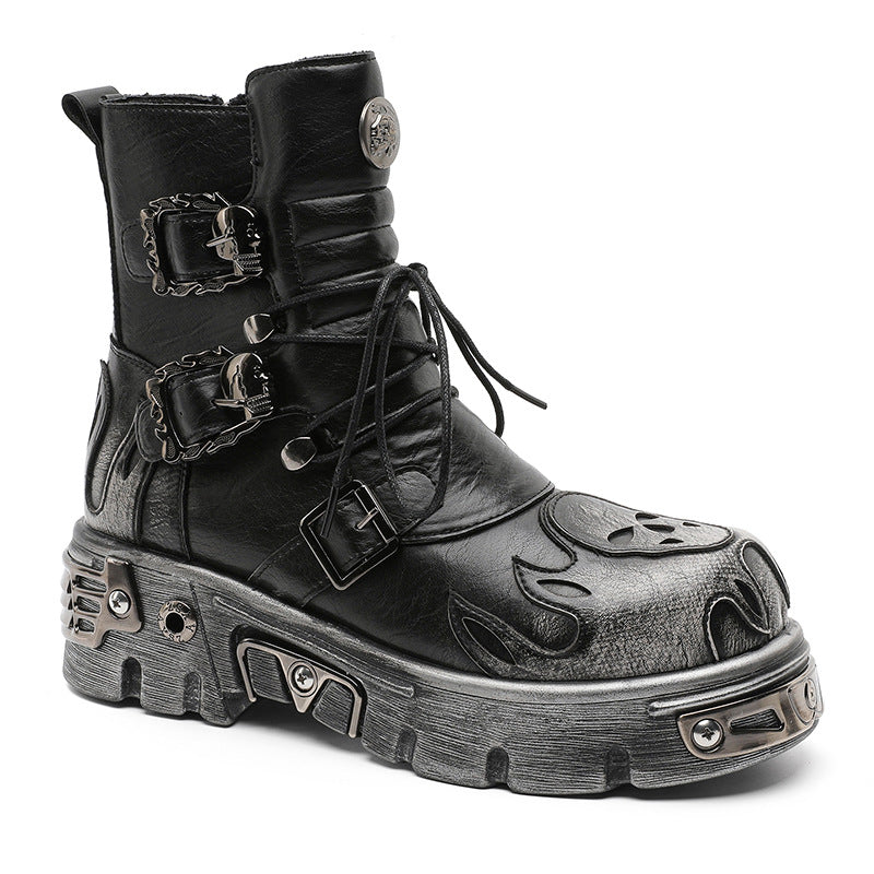 Retro Dark Punk-style Metal Shoes