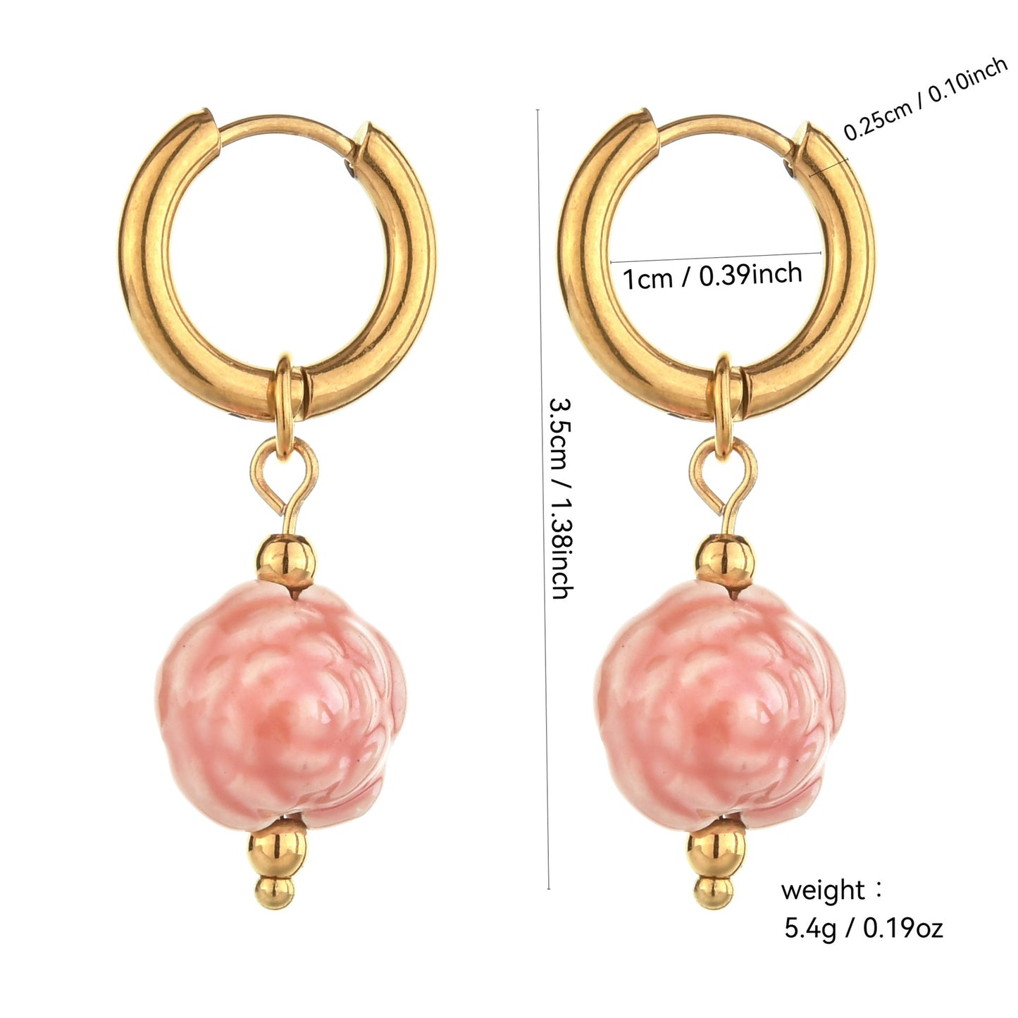 Lustrous Heart-Shaped Stainless Steel Earrings For Women