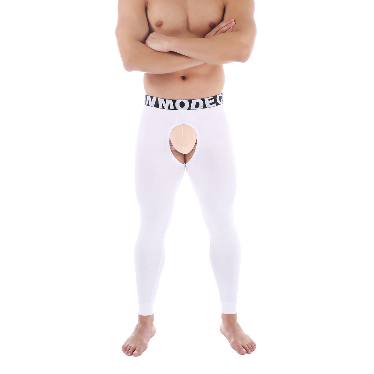 Men's Slim-fit Thermal Underwear Sexy Open-end Breathable Off-free Bottoming Long Pants