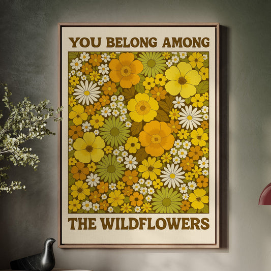 Vous appartenez aux fleurs sauvages – Décoration murale botanique rétro