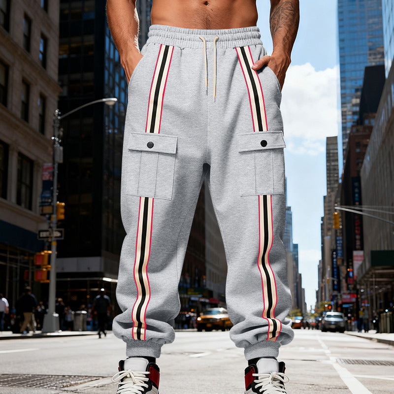 Outdoor Sports Trend Workwear Webbing Retro Loose-fit Sweatpants