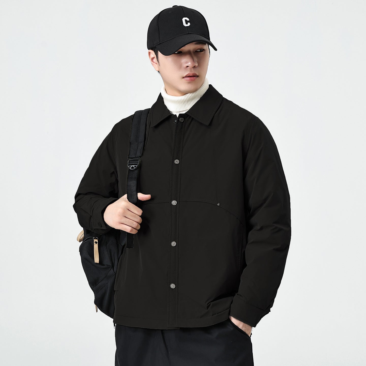 New Autumnwinter Mens Lapel Coatsimple And Warm