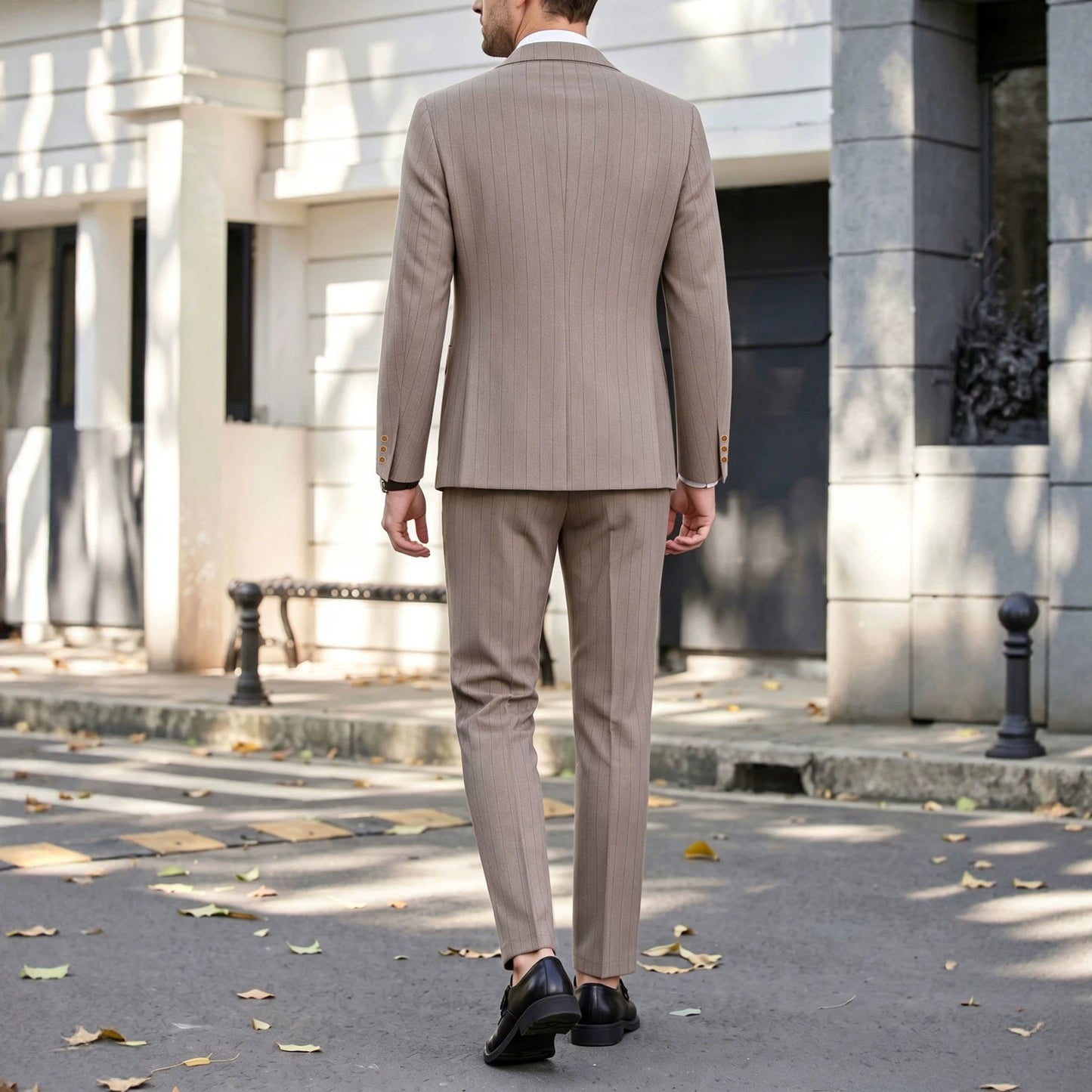 Mens Business Gentleman Formal Double-Breasted Suit Set