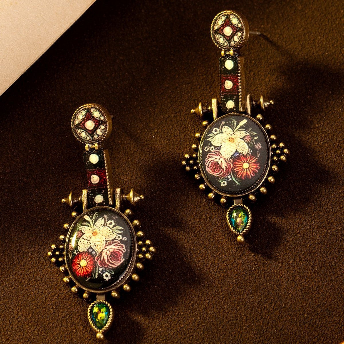 New Chinese Style Ethnic Inspired Vintage Print Earrings