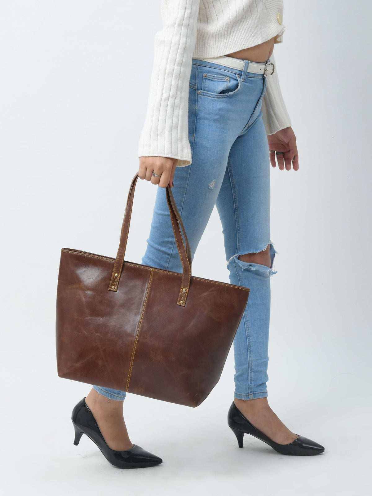 Le sac fourre-tout Kim – Marron foncé