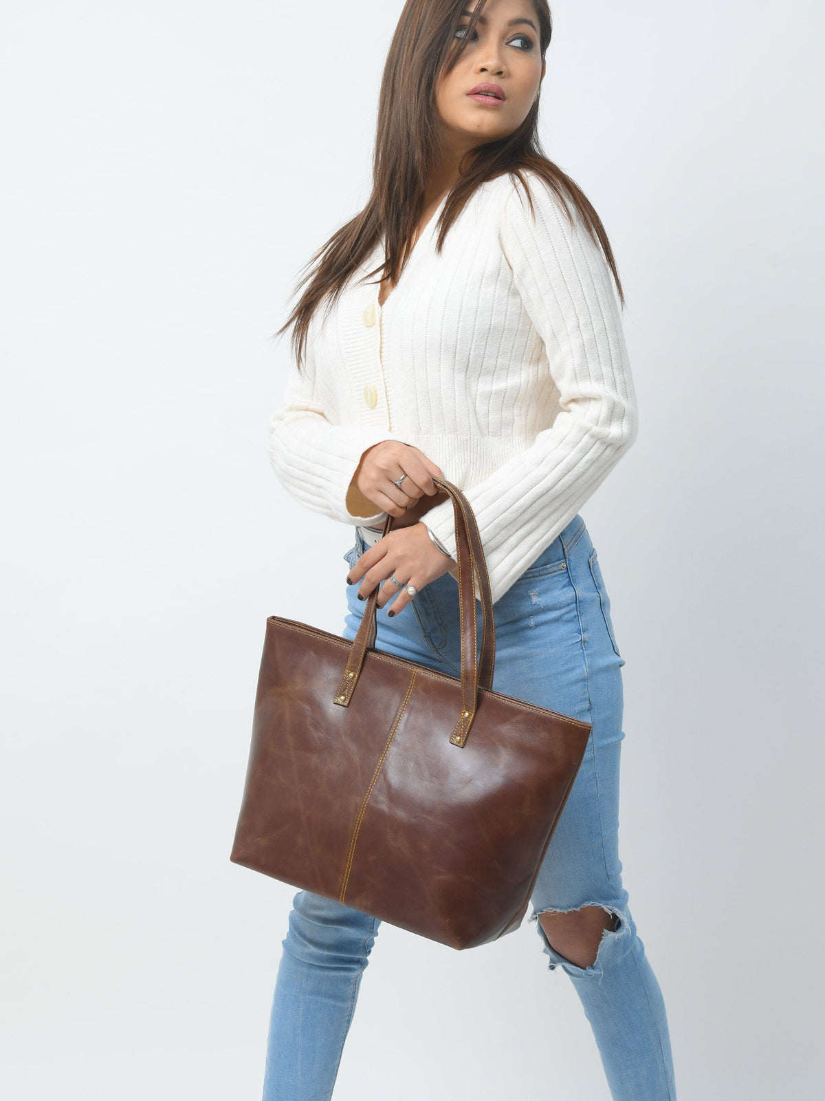 Le sac fourre-tout Kim – Marron foncé