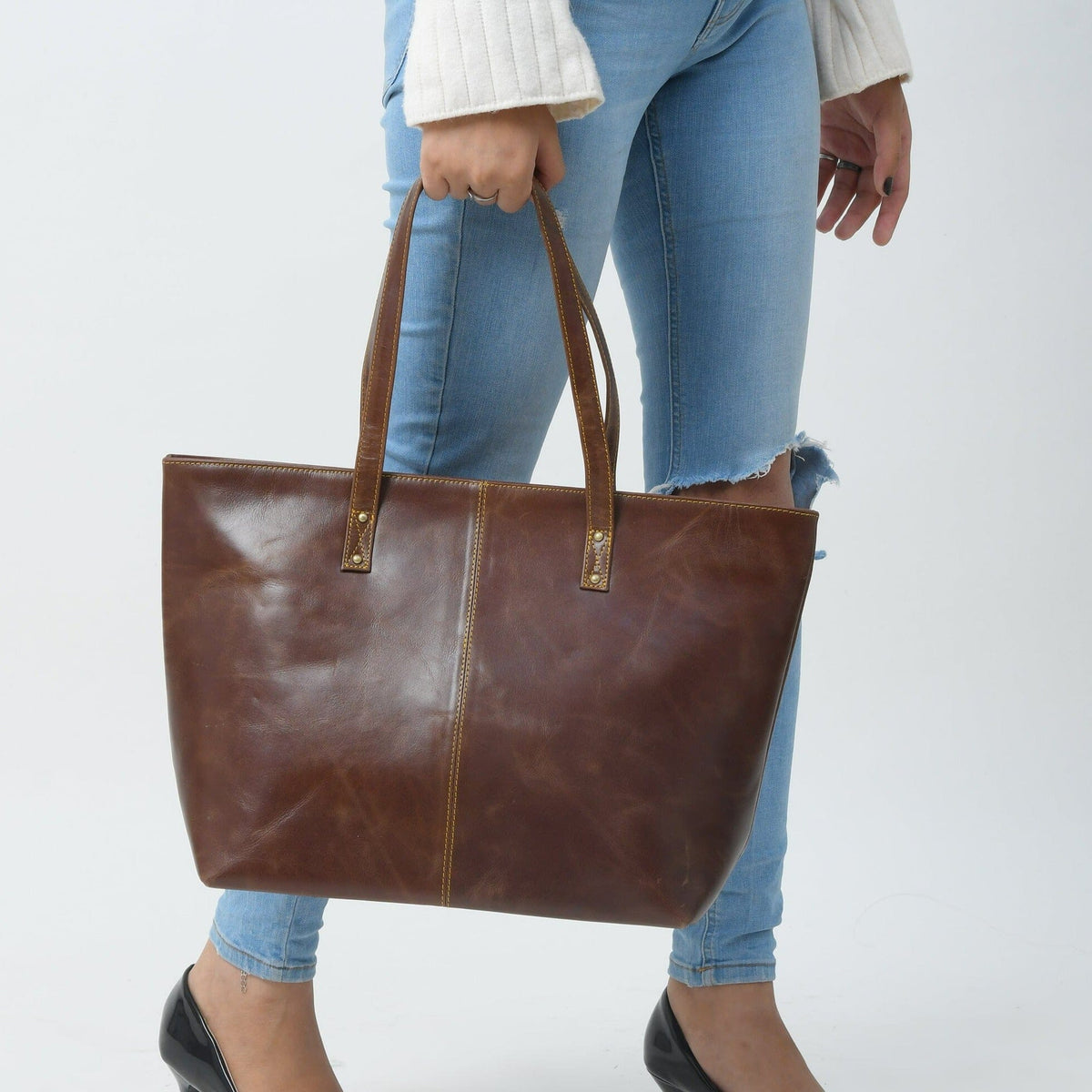 Le sac fourre-tout Kim – Marron foncé