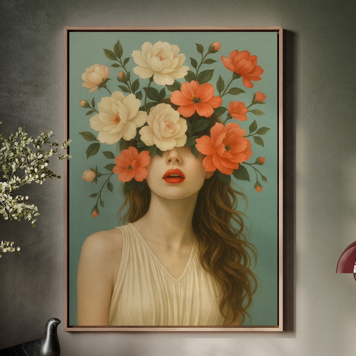 Flourish in Coral and Cream