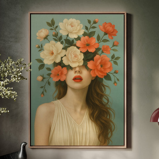 Flourish in Coral and Cream
