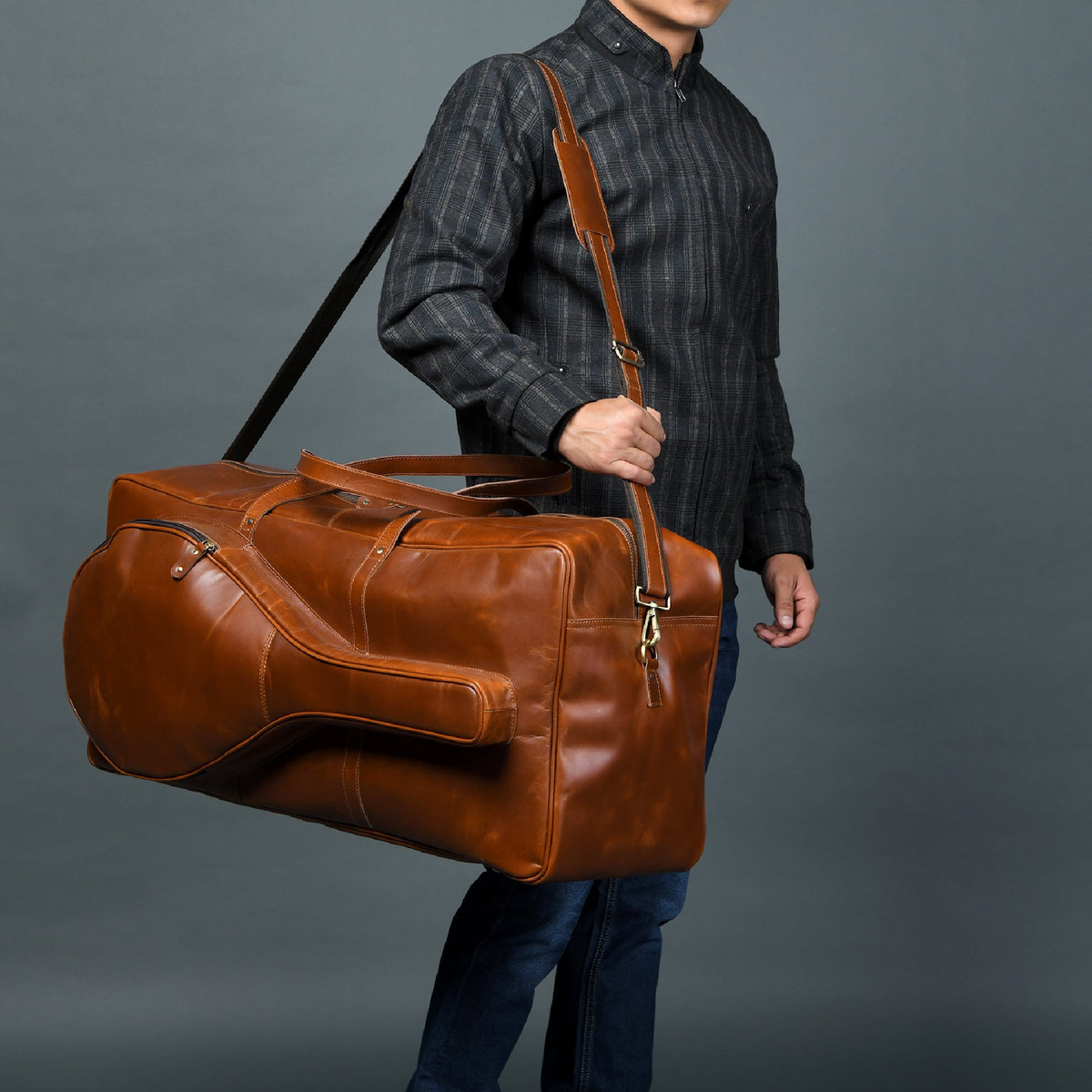 Tennis-Reisetasche aus Büffelleder