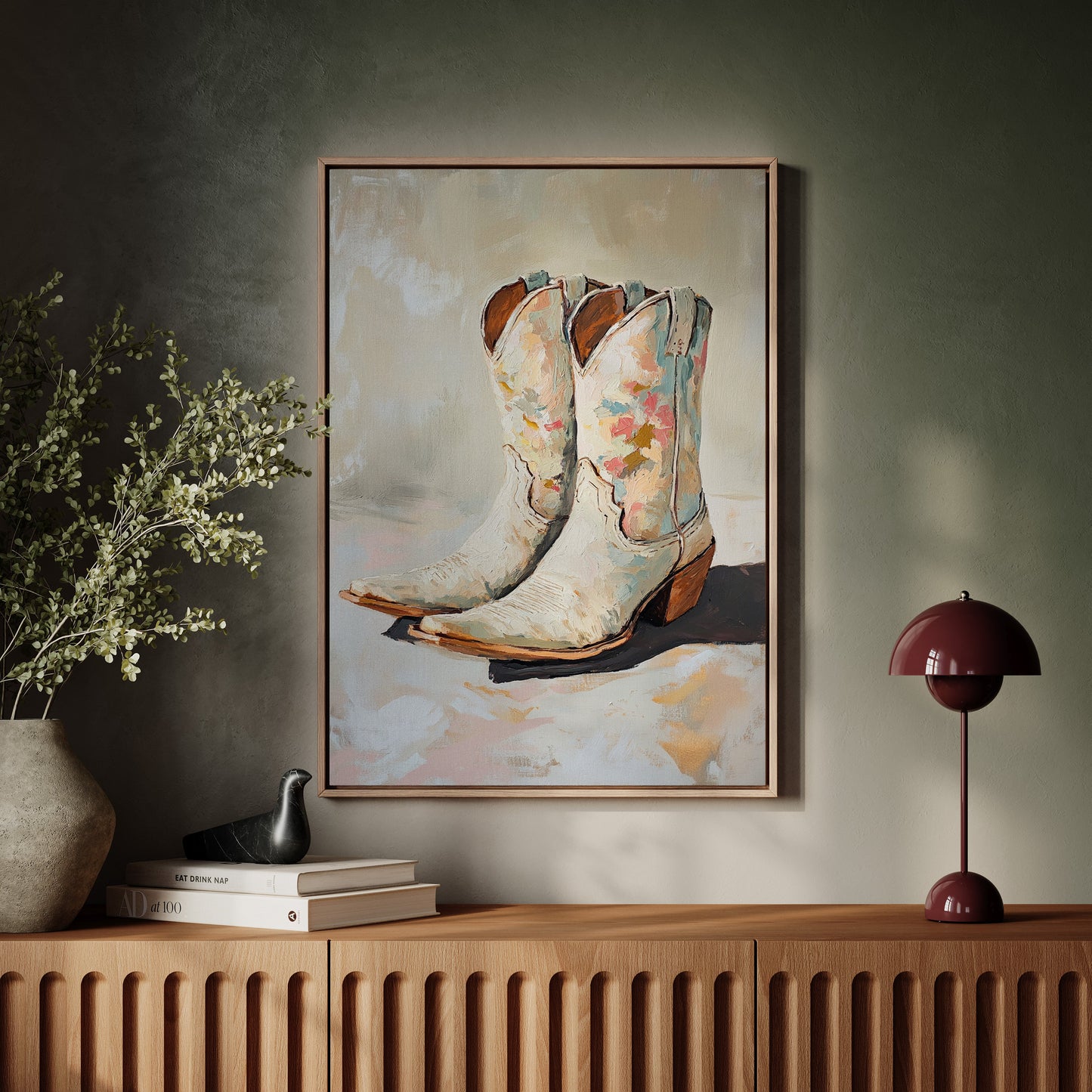 Bemalte Sohlen: Florale Cowboystiefel