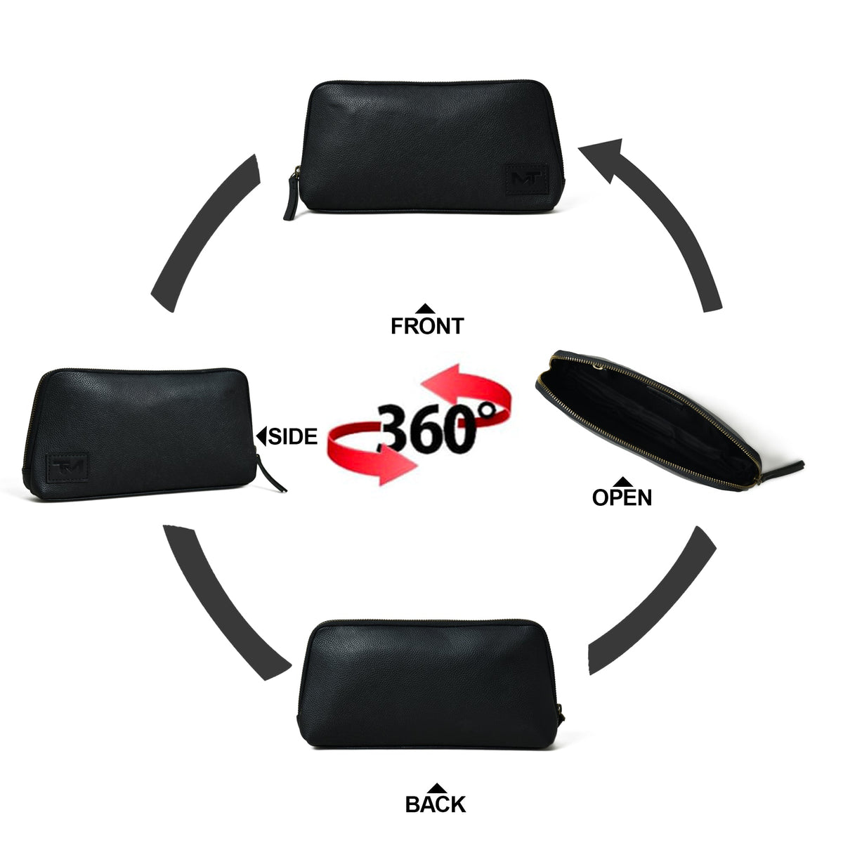 Pochette Classique en Cuir Noir