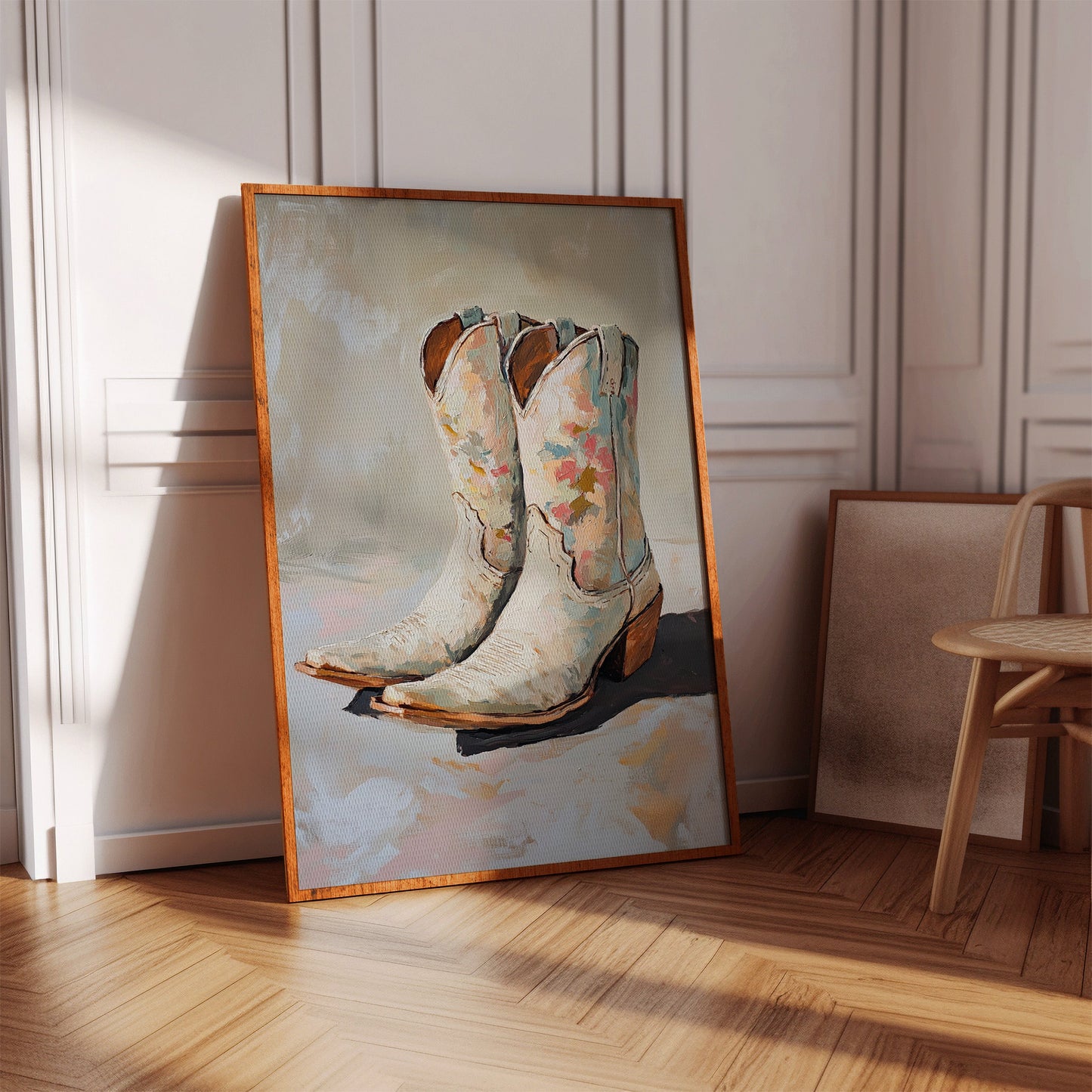 Bemalte Sohlen: Florale Cowboystiefel