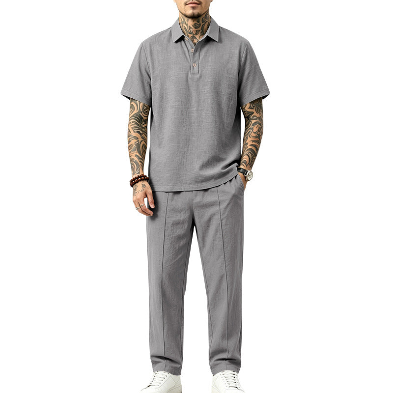Mens Loose-fitting Top And Trousers Set