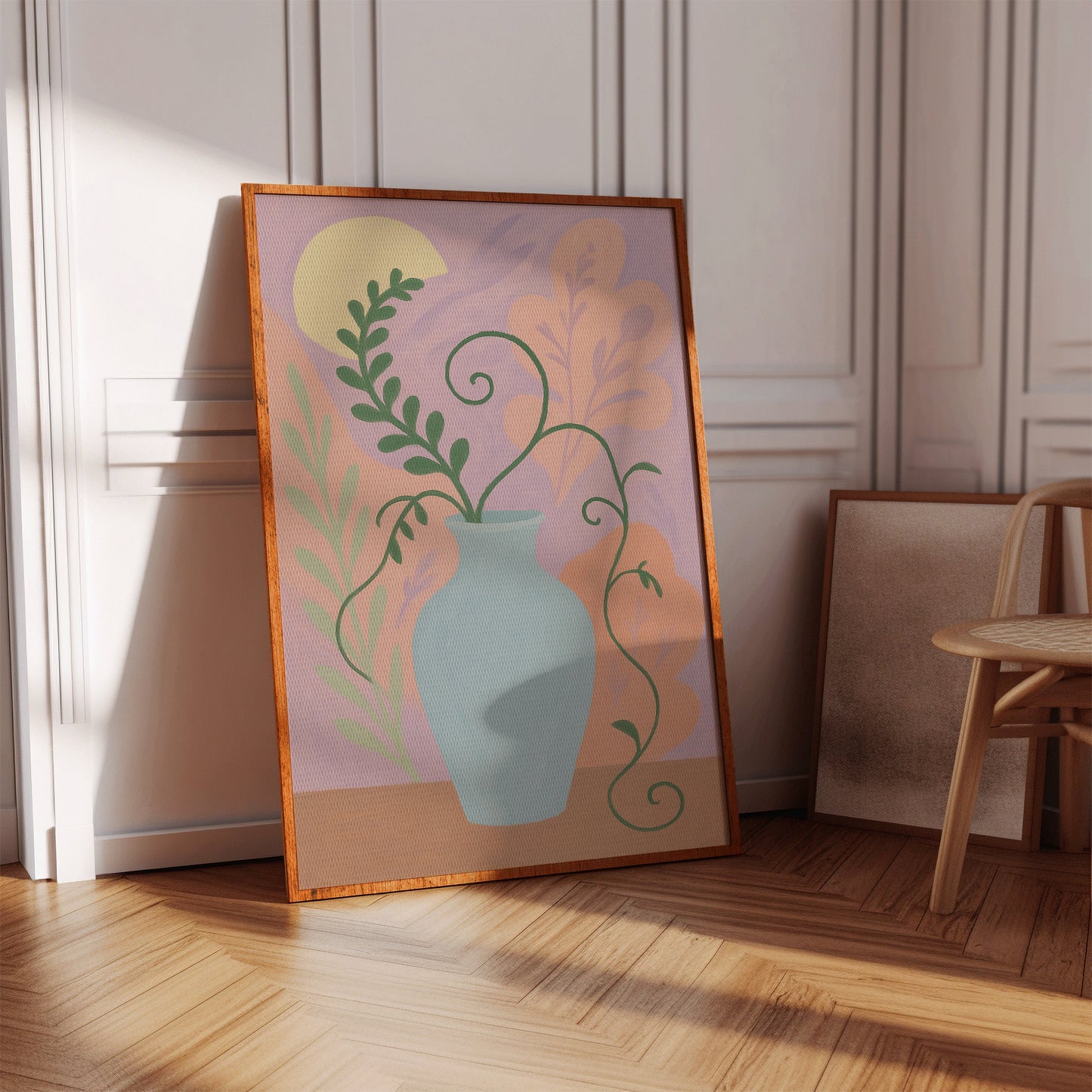 Twilight Leaves in a Pale Blue Vase