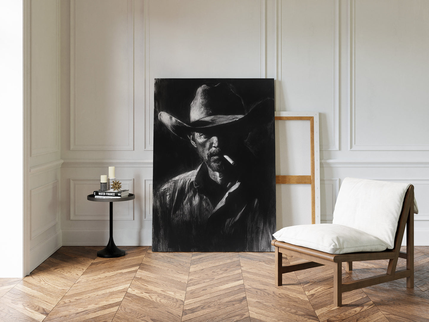 Cowboy de minuit dans l'ombre du fusain