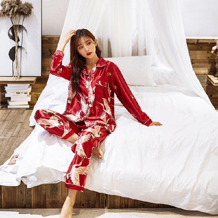 Casual Cardigan Unisex Long-sleeve Pajama Set