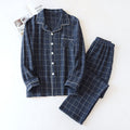 Plaid Long-Sleeved Trousers Cotton Two-Color Home