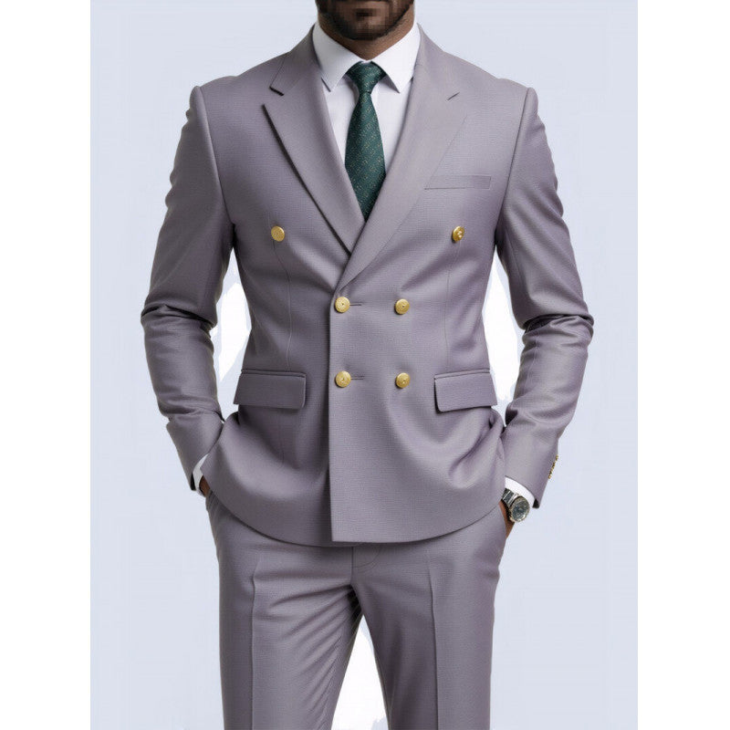 Mens Double-Breasted Fashionable Casual Blazer