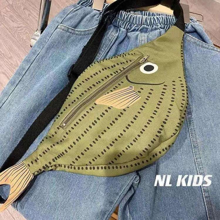 Children's Parent-child Green Fish Style Crossbody Bag