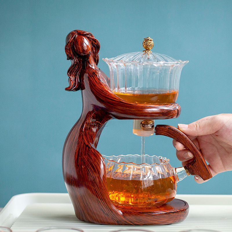 Semi-Automatic Tea Set with Glass Infuser