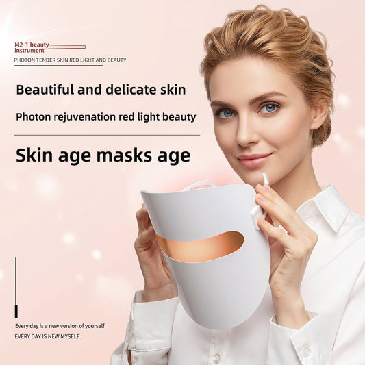 Rechargeable Beauty Mask, 7-Color Photon Skin Rejuvenation Facial Device, Red And Blue Light Face Mask