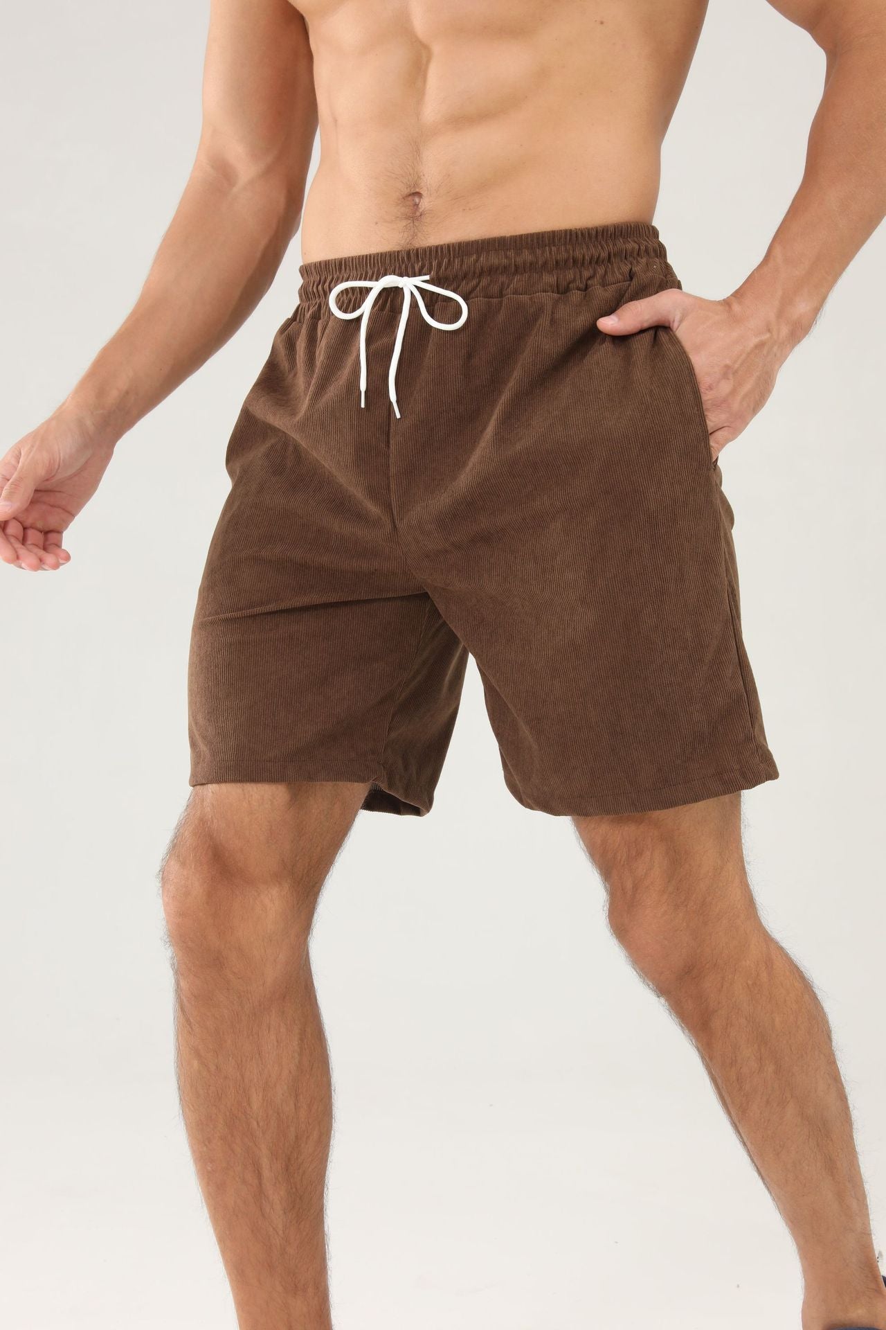 Corduroy Minimalist Mens Shorts Casual Pants