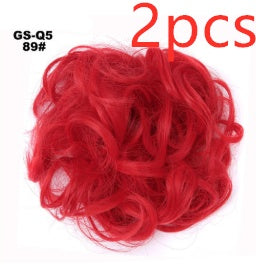 Fluffy Drawstring Curly Hair Bun Hair Set