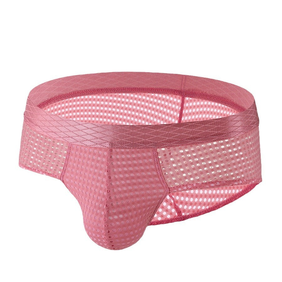 Men's Large Mesh Low Waist Wide Belt Briefs