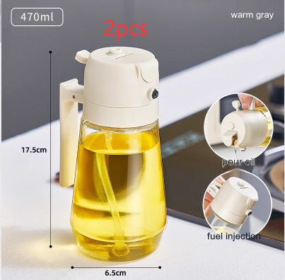 470ml Olive Oil Sprayer Dispenser 2-in-1 Glass Bottle