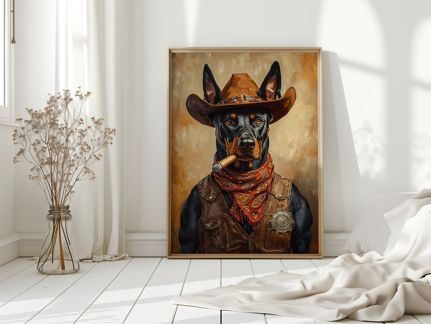 Dobermann Marshal mit stahlhartem Blick