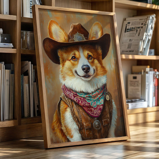 Corgi-Sheriff mit Herz aus Gold