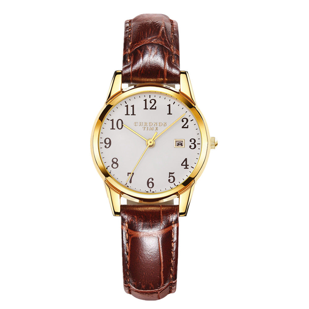 Womens Stylish And Minimalist Digital-dial Calendar Watch